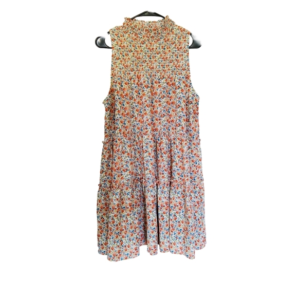 1XL  Smocked Tiered Floral Sleeveless Midi Dress Super comfortable and stretchy - Picture 5 of 8